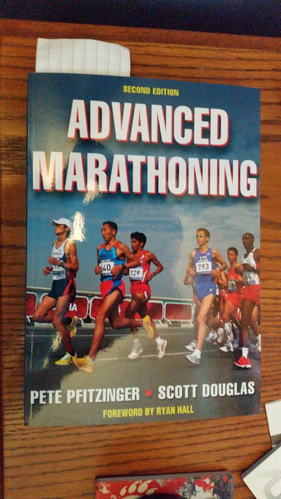 Picture of the book Advanced Marathoning by Pete Pftizinger and Scott Douglas.